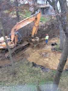 excavator and stormwater system installation