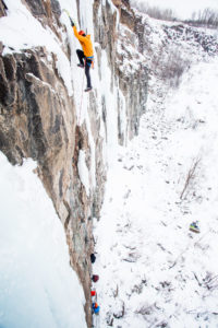 ice climbing at Quarry Park