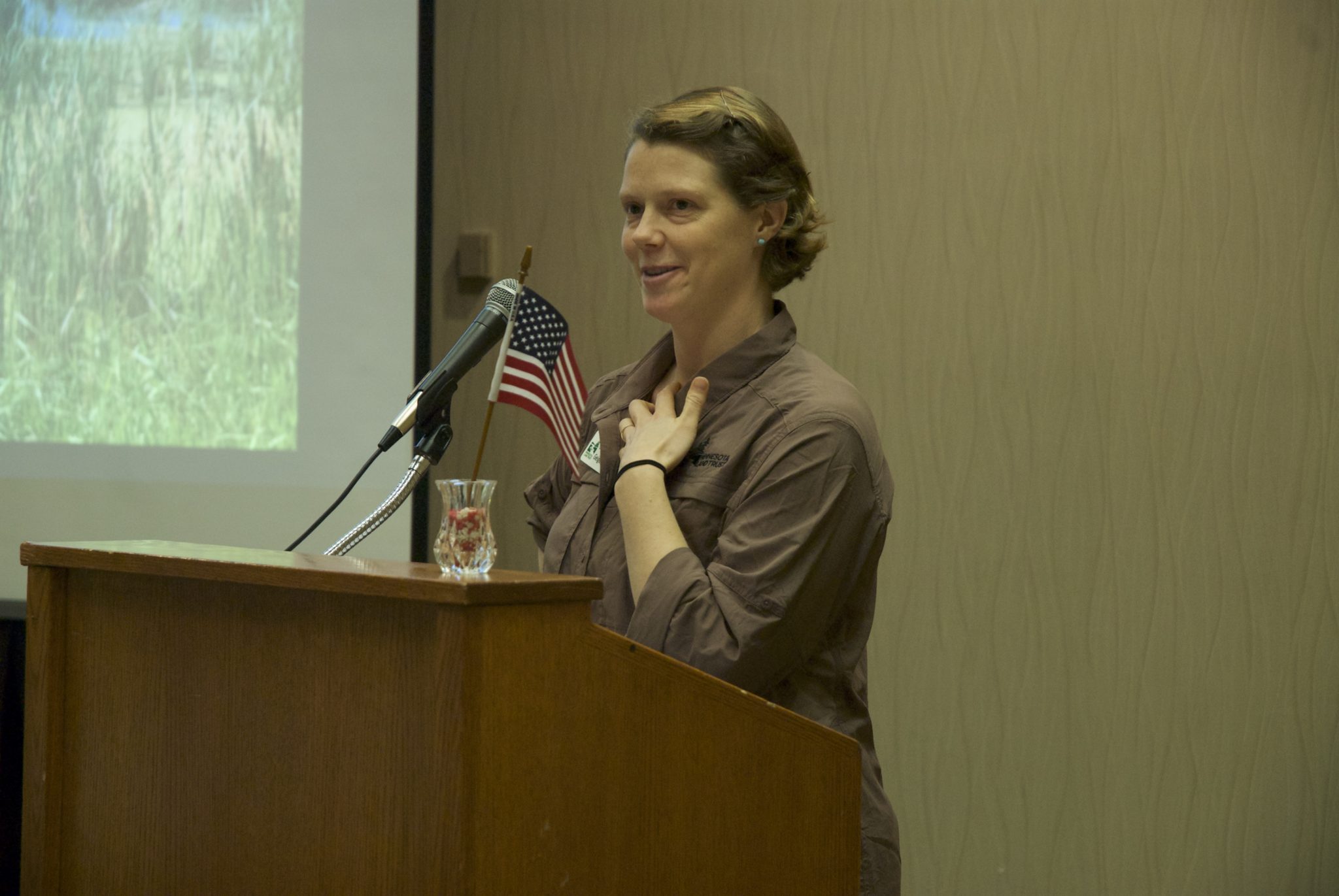 Kristina Geiger speaking at the Treasured Places event