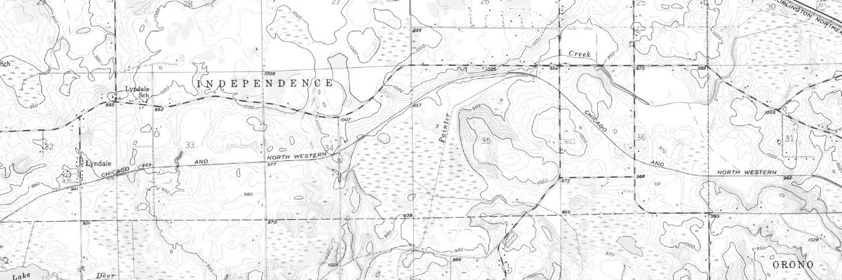 Line map of a region of Minnesota including Independence