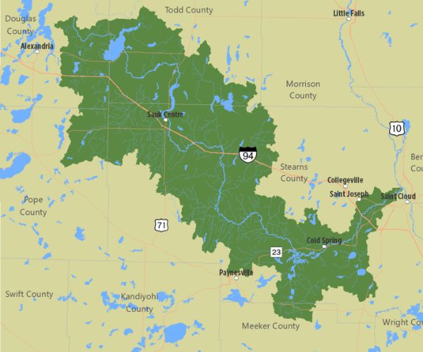 Map showing the Sauk River watershed region and corresponding program area