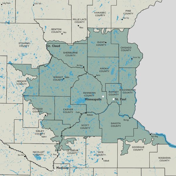 Twin Cities Metro Conservation Program Area map