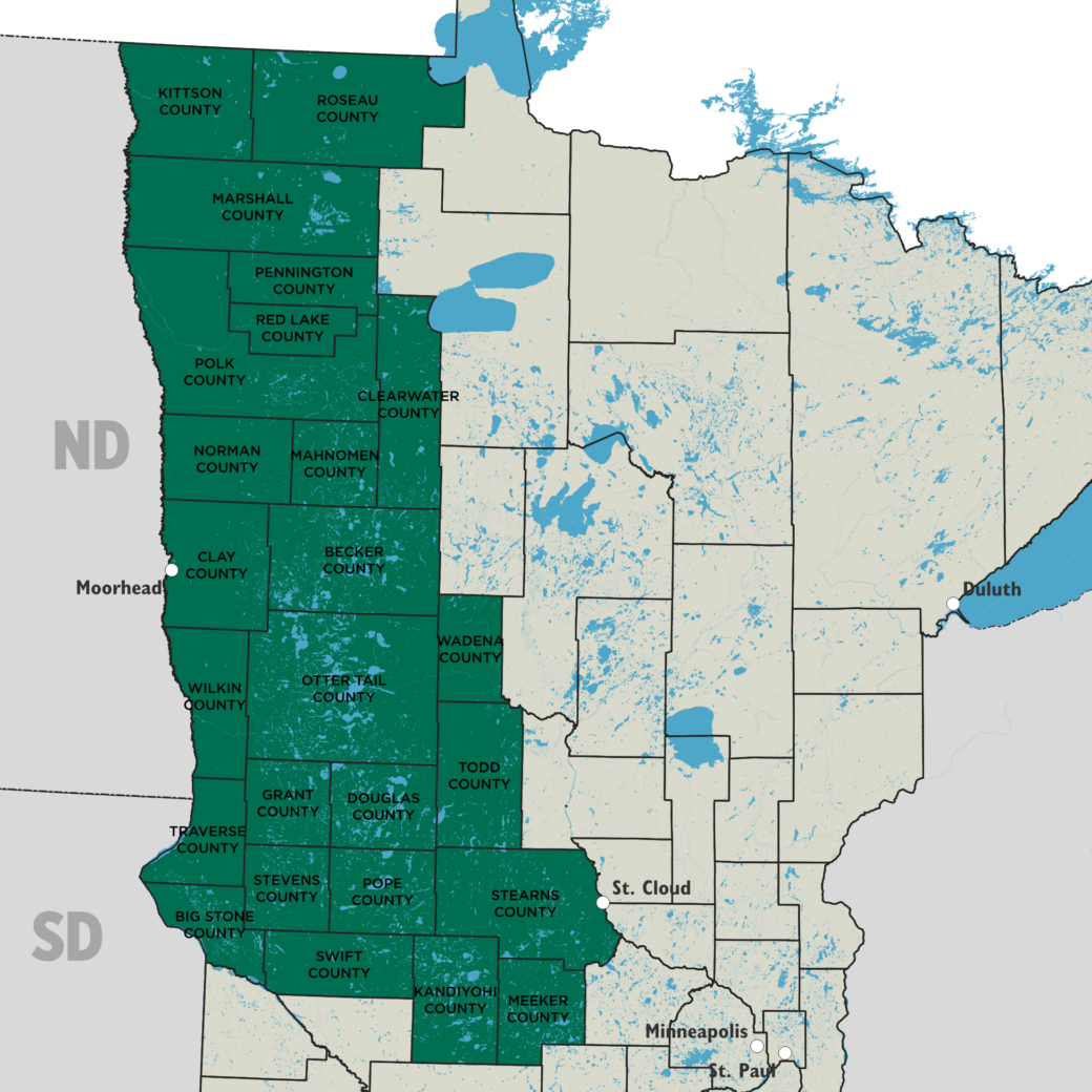 Map of Wetlands Program Area